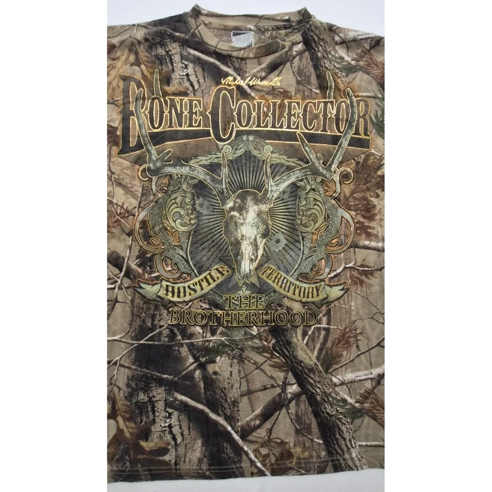 Paramount‎ Outdoors Men's Camo T-Shirt LG Bone Collector graphic Reatree Y2K